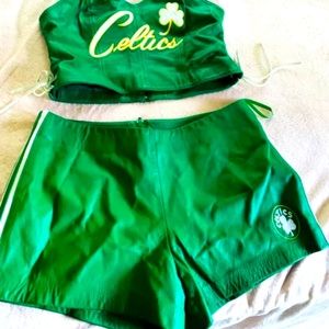 Soft leather Celtics cheerleader outfit sz xl
